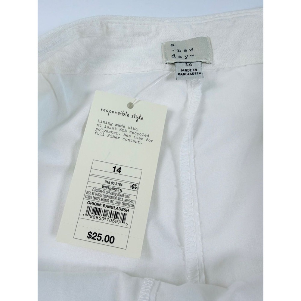 NWT A NEW DAY White Linen Blend Wrap Mini Skirt – Coastal Grandma Summer Size 14 - Picture 2 of 9